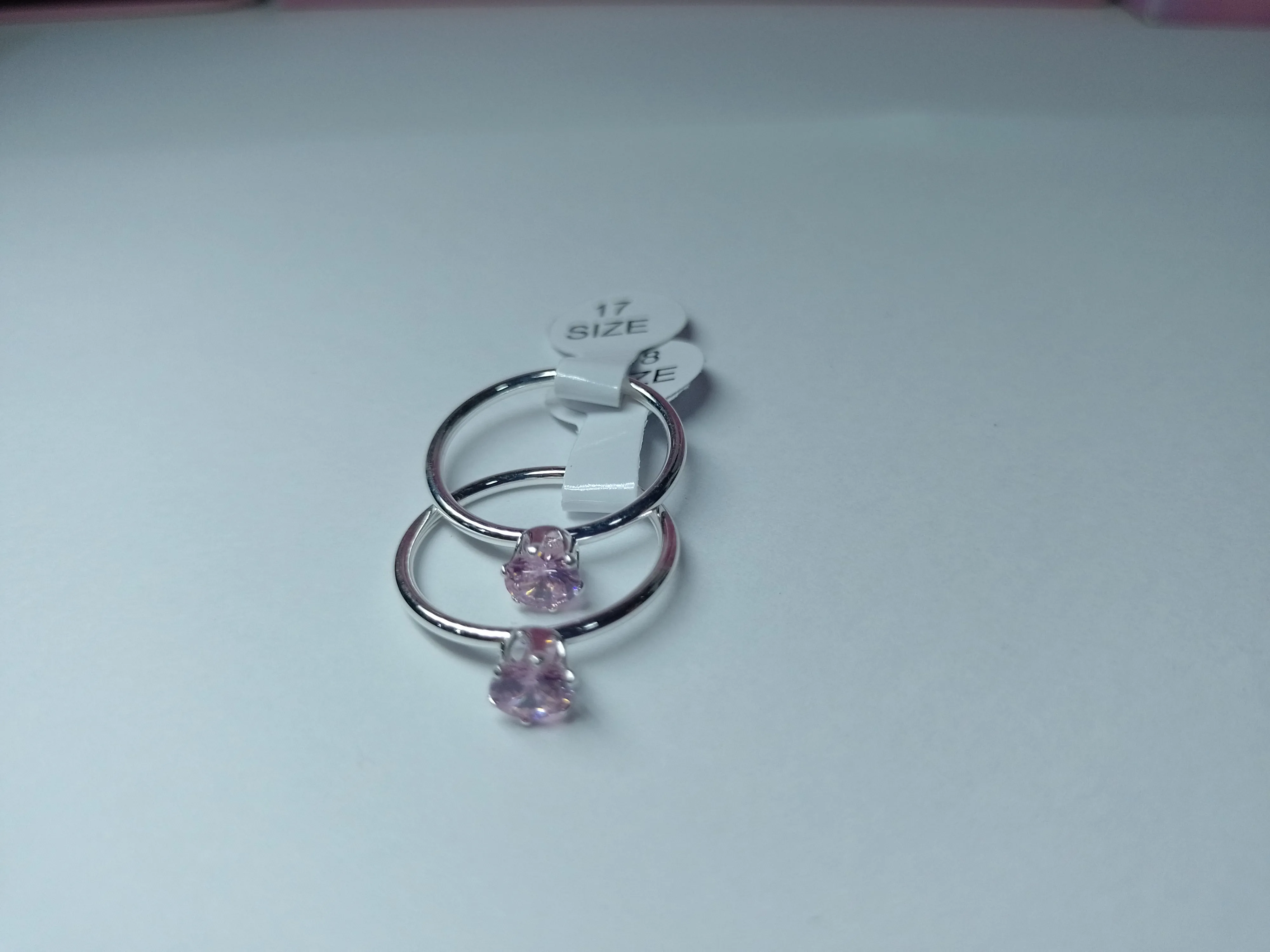 anillo acero blanco con strass