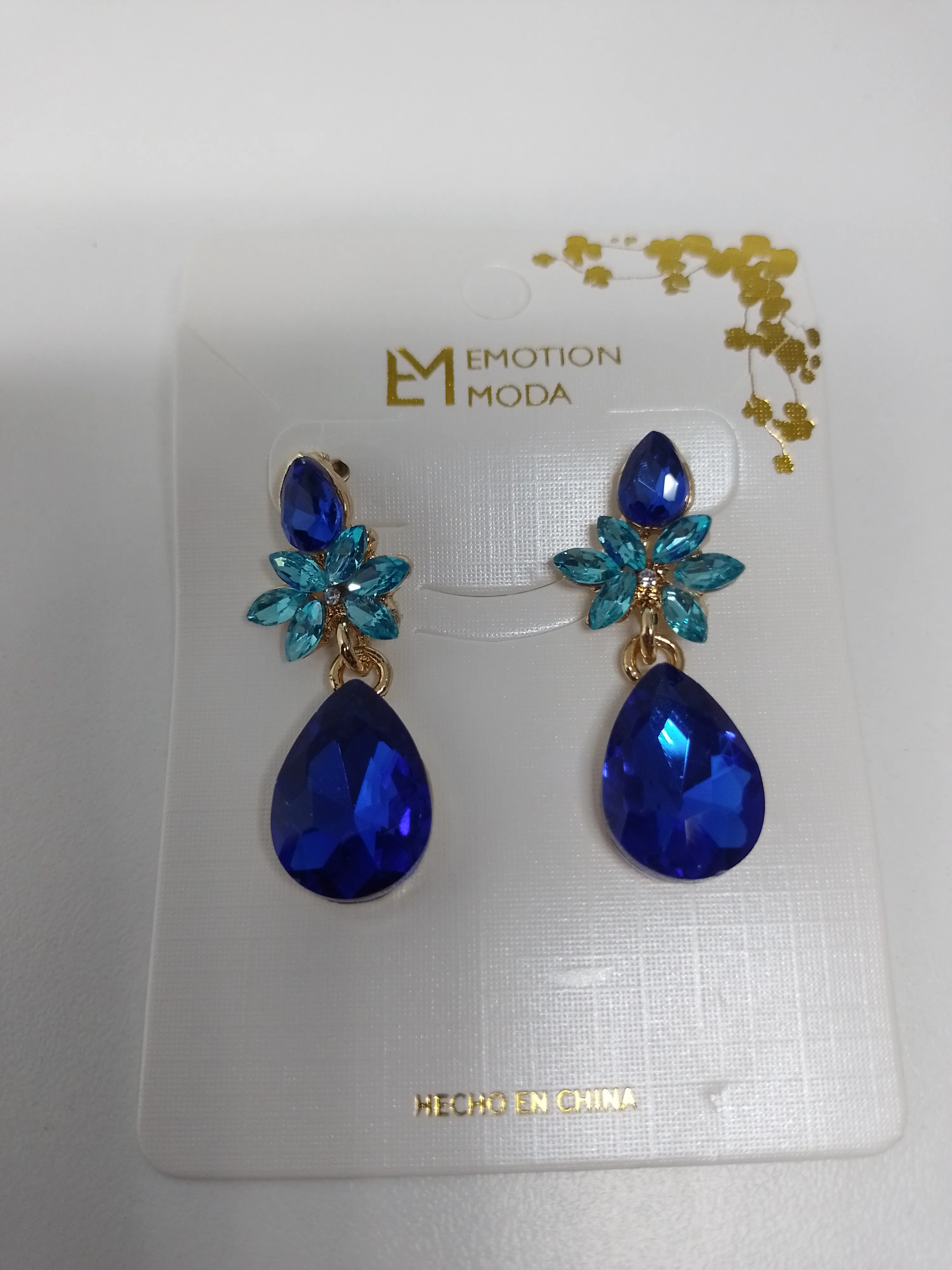 Aros Gema Gota Azul