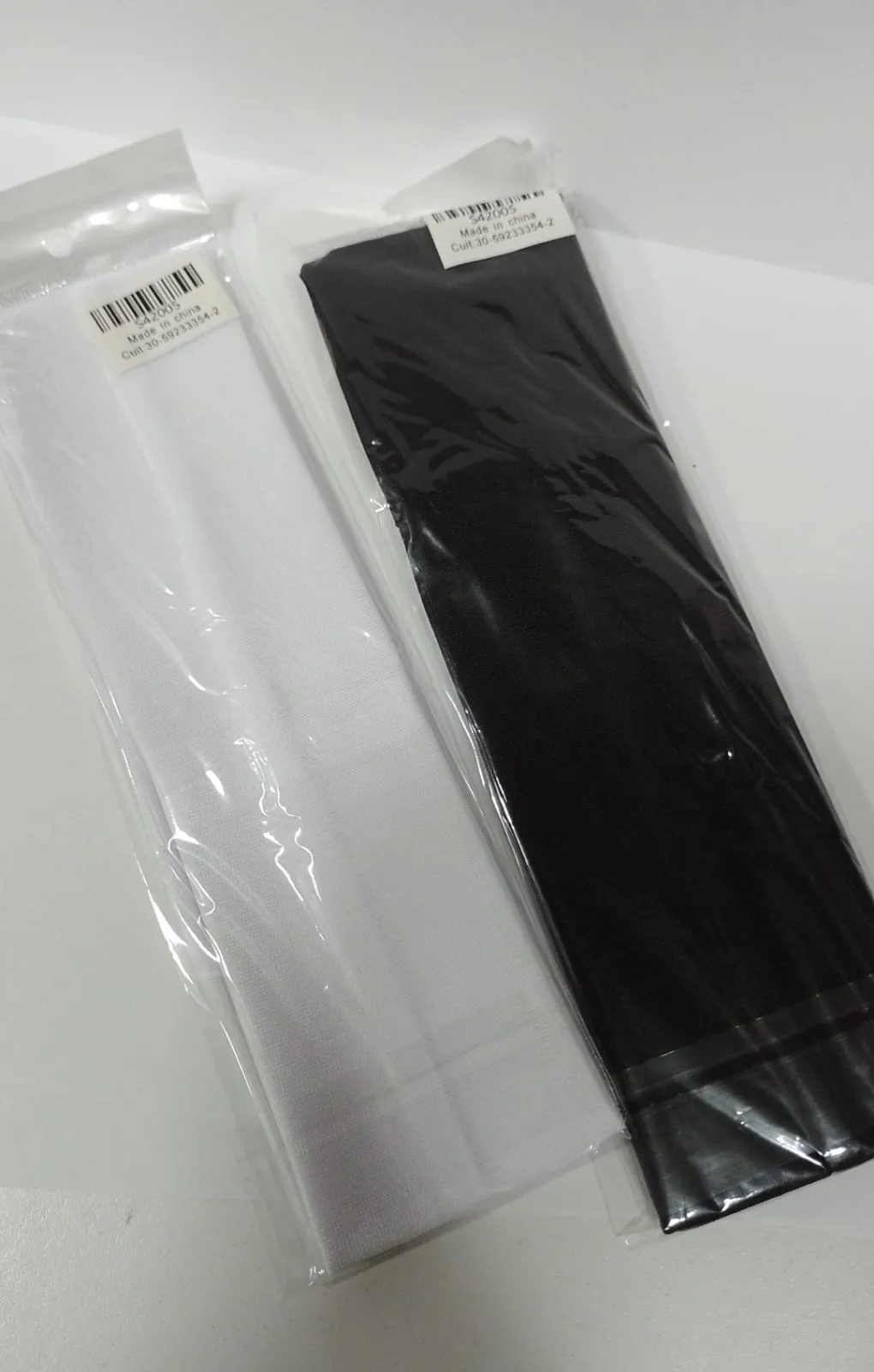 vincha  de tela blanco y negro