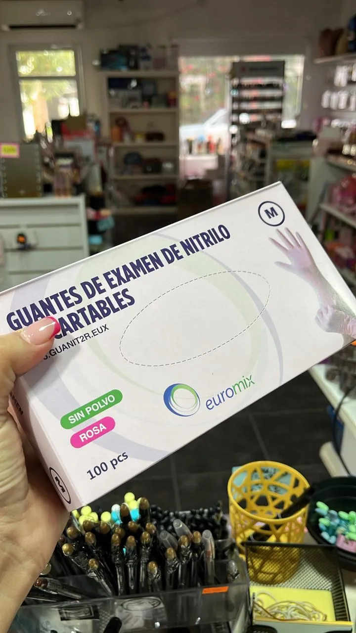 guantes rosa por caja talle M
