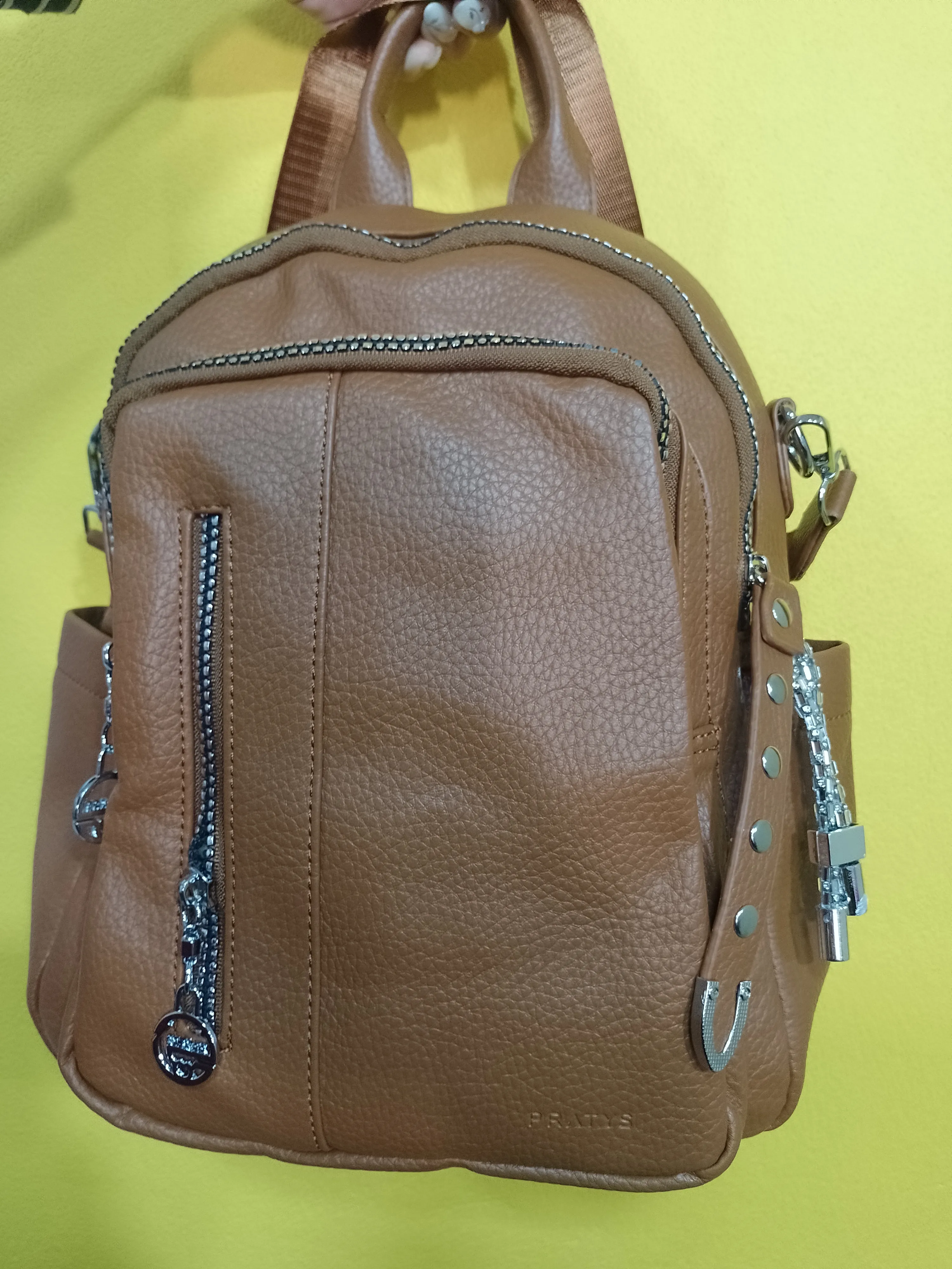 mochila pu marron
