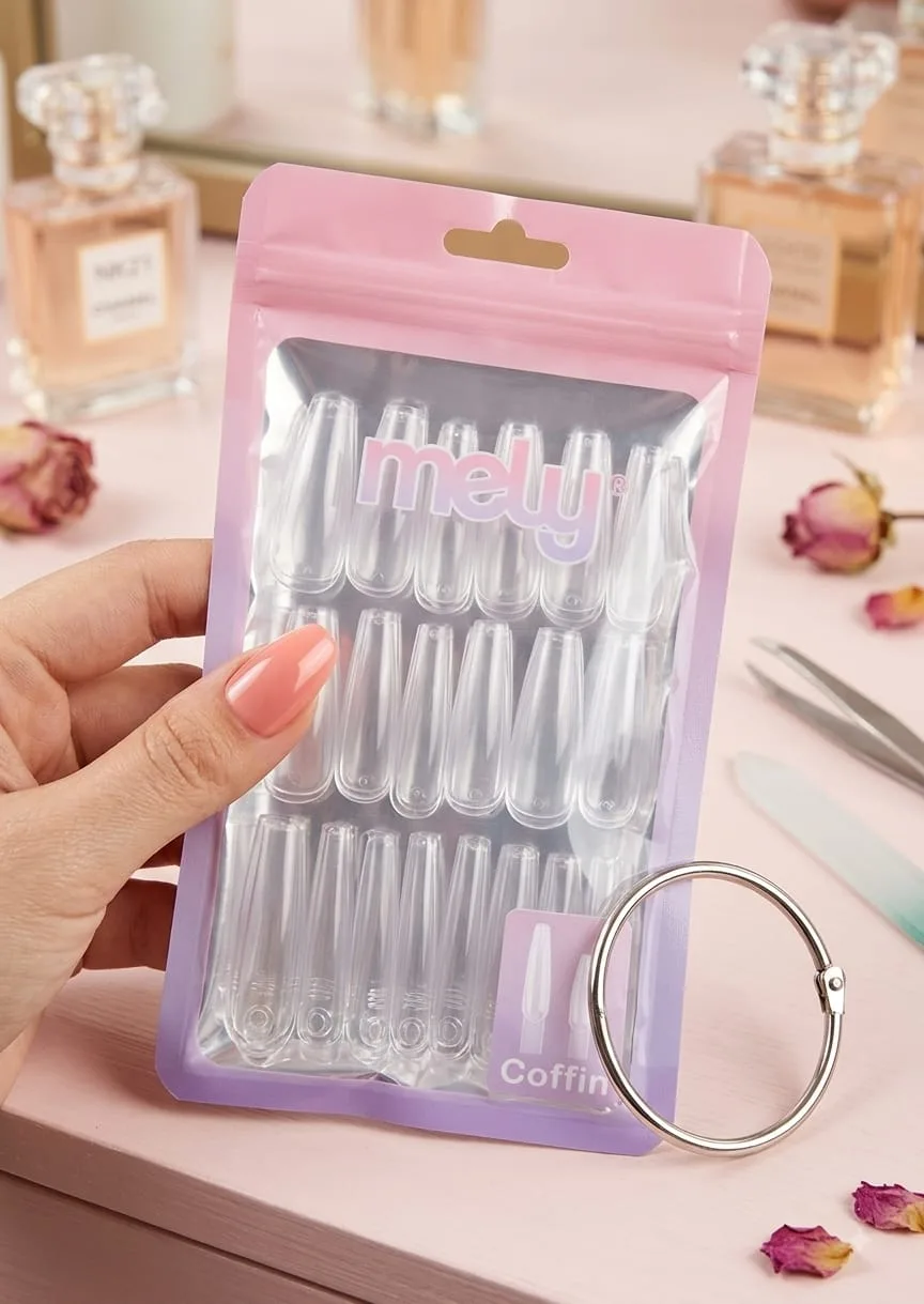 muestrario para uñas coffin cristal