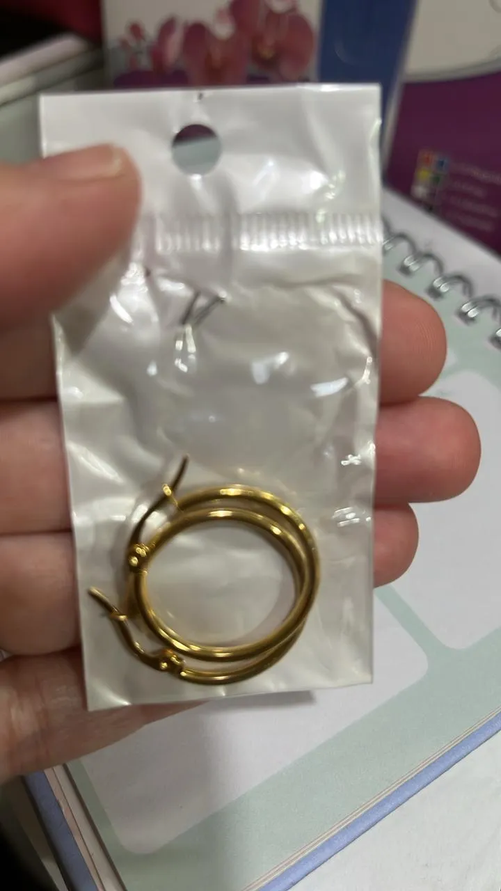 argolla acero dorado basica chica
