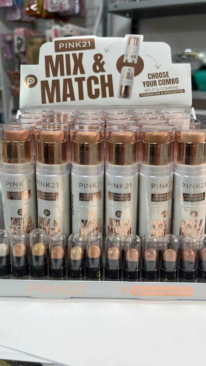 base de maquillaje con iluminador en crema pink 21