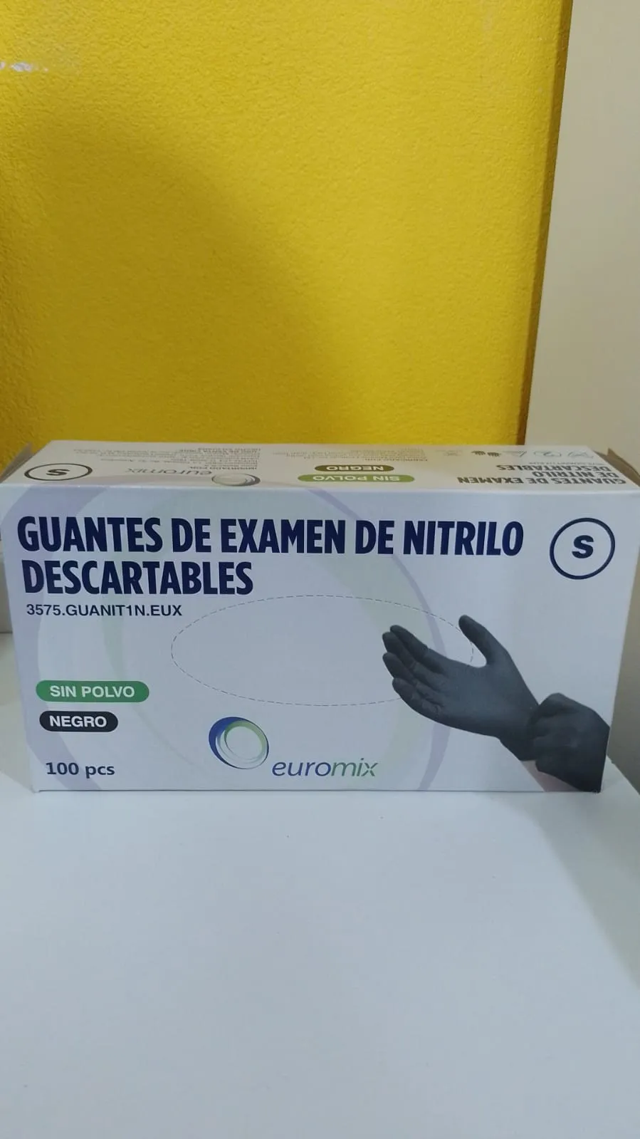 guantes negros x caja talle S