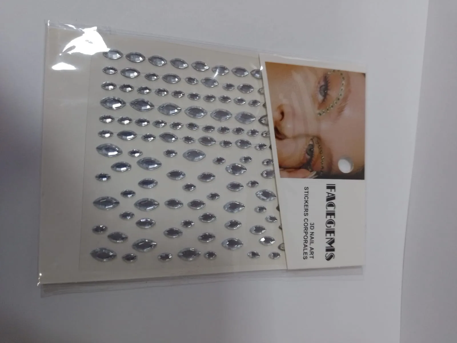 stickers facegems gota plateada