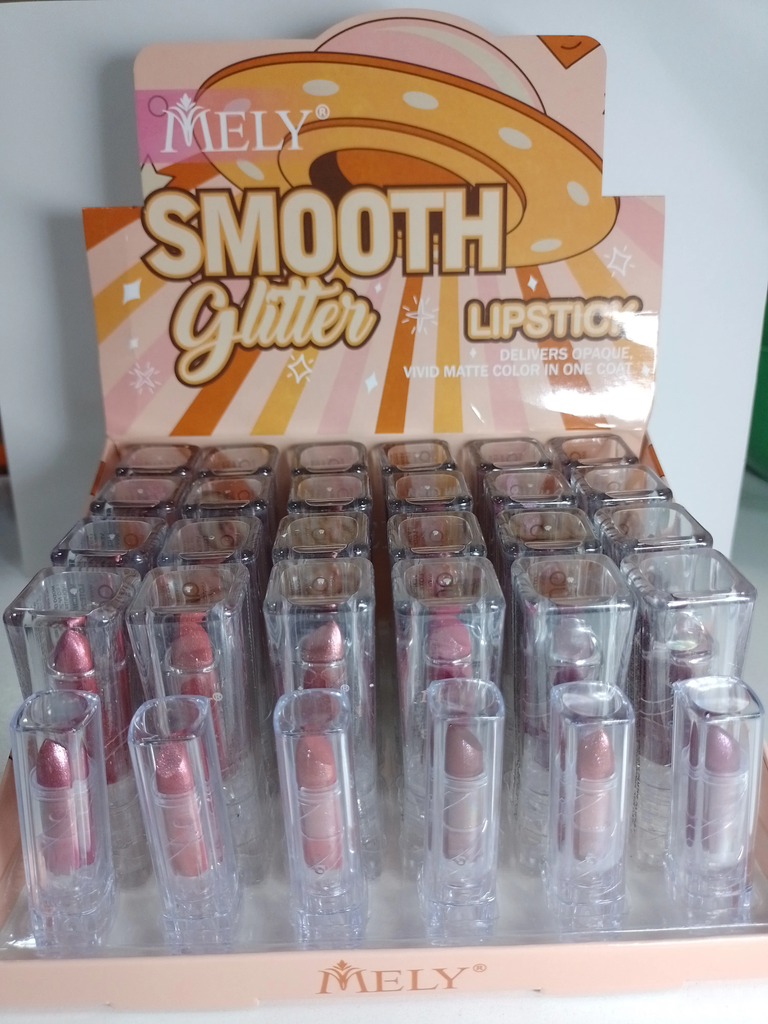 labial con glitter mely
