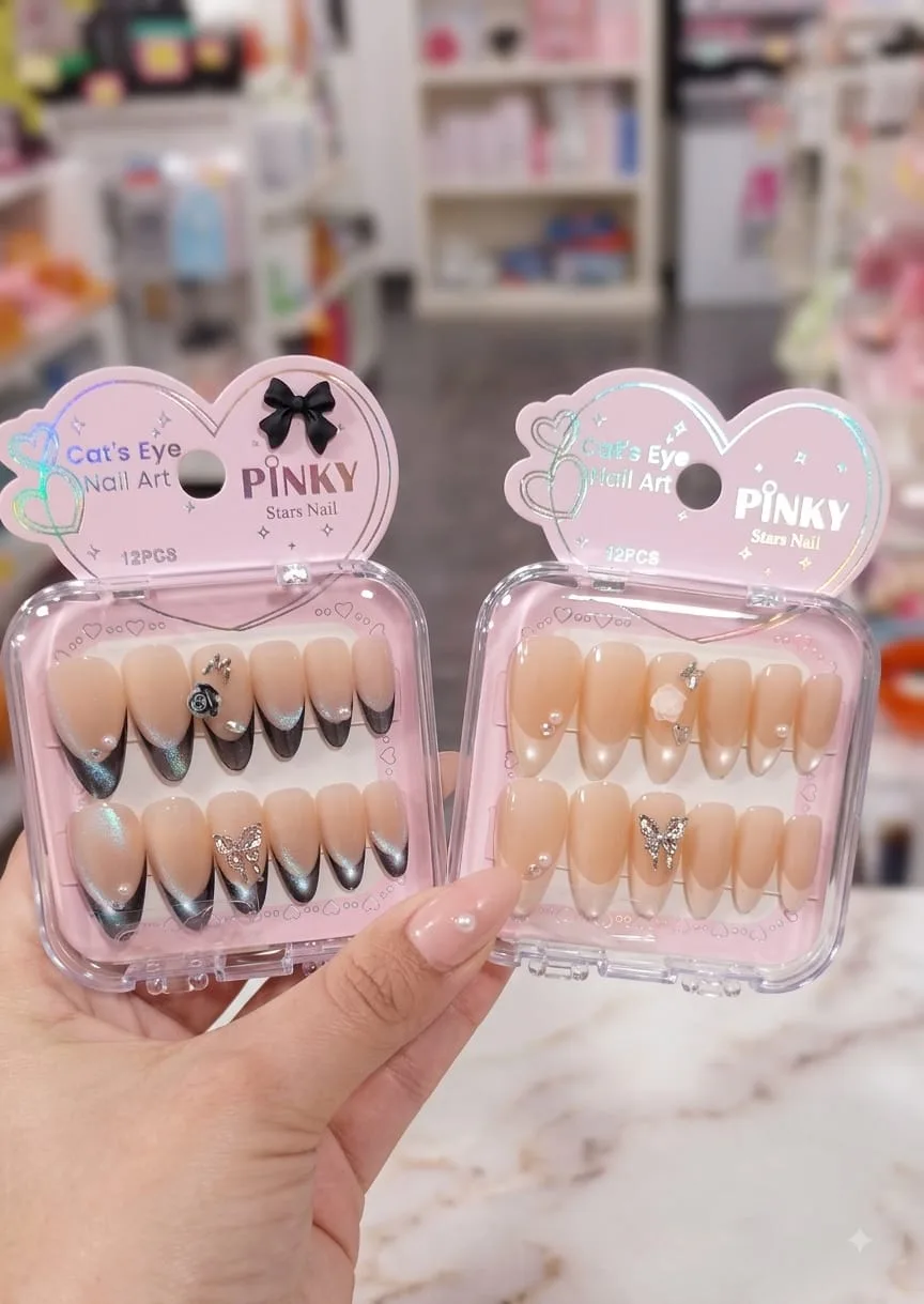 uñas postizas decoradas cristal pinky B 014-12