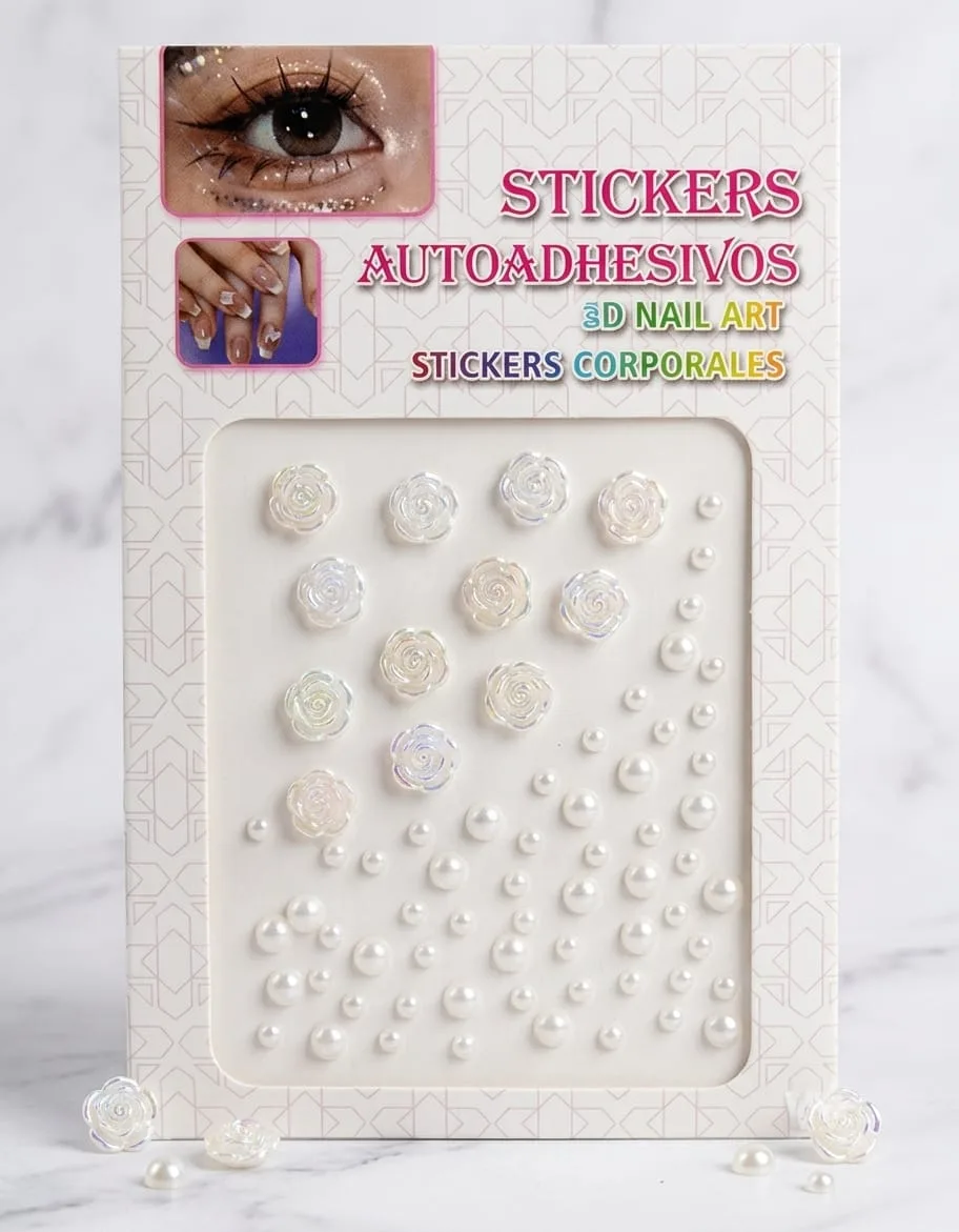 gemas stickers rosas perlas