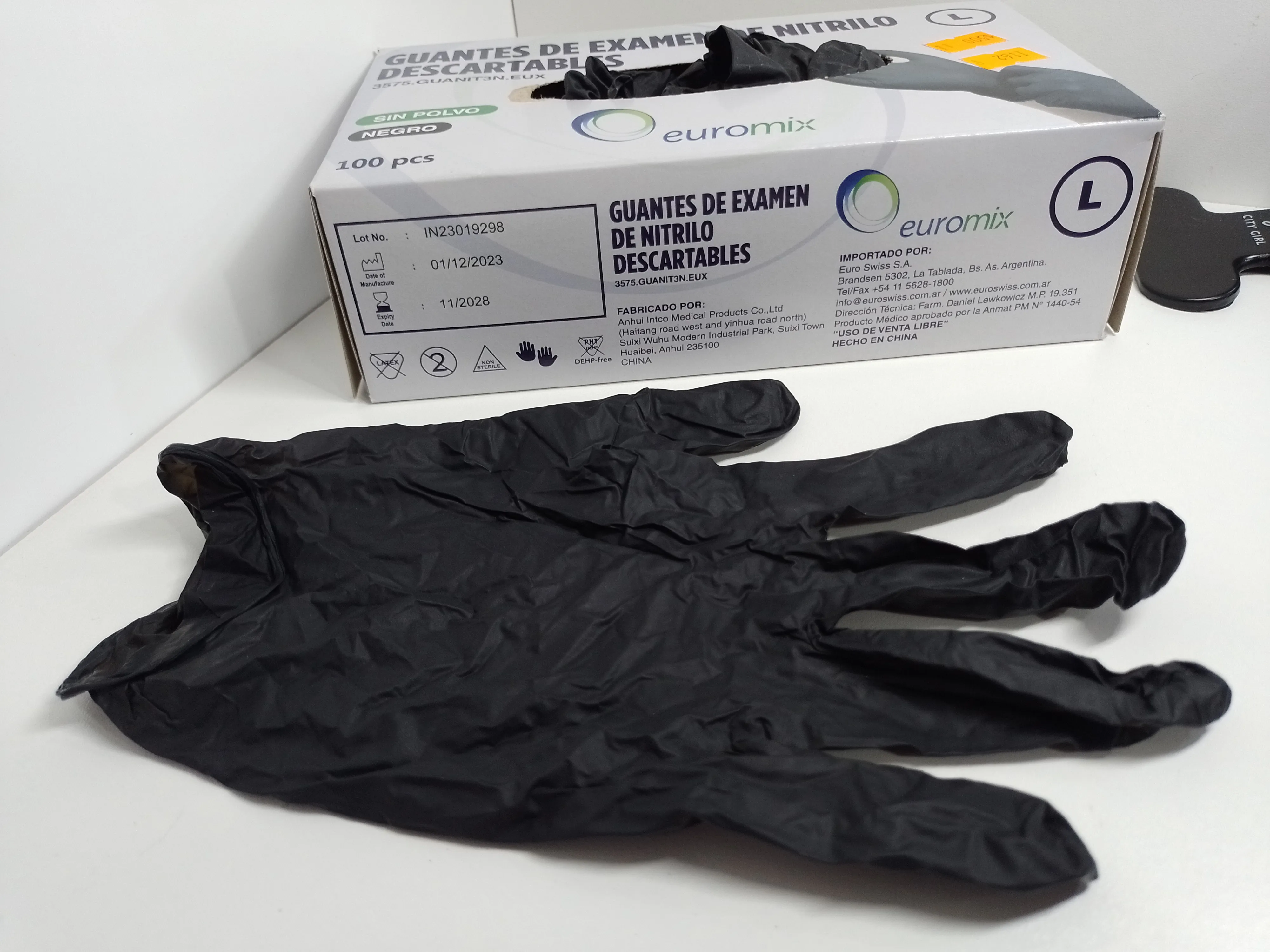 Guantes Negros x Par Talle L