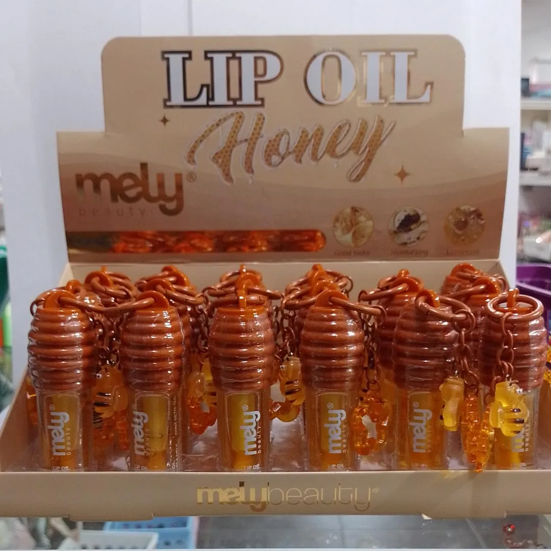 lip oil abejita mely con llavero