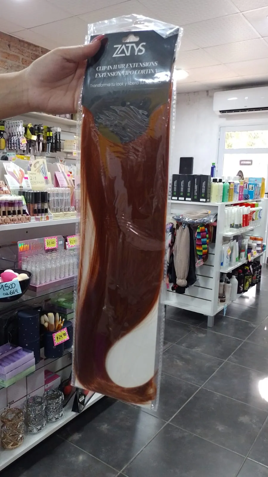 extension de cabello cortina con clip