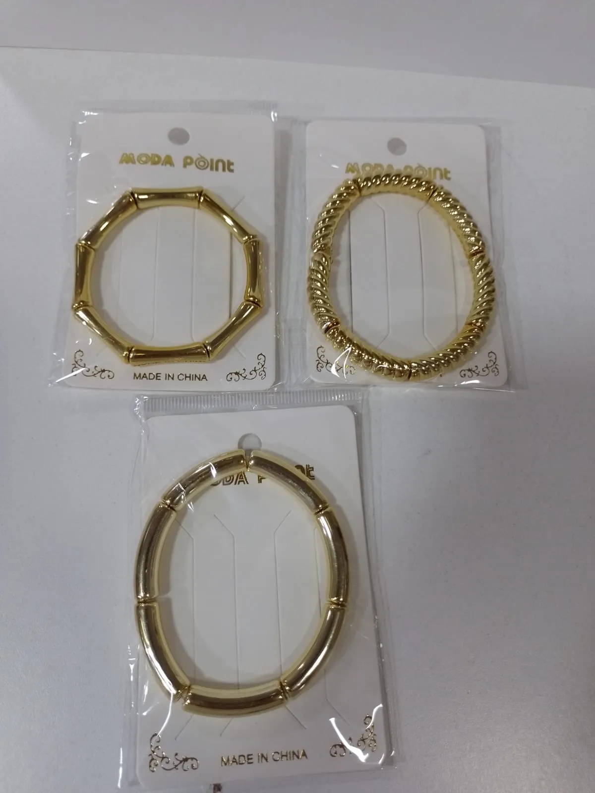 pulsera chunky elastica dorada