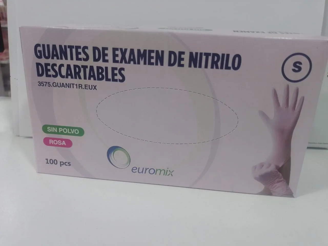 guantes de nitrilo rosa x caja talle S