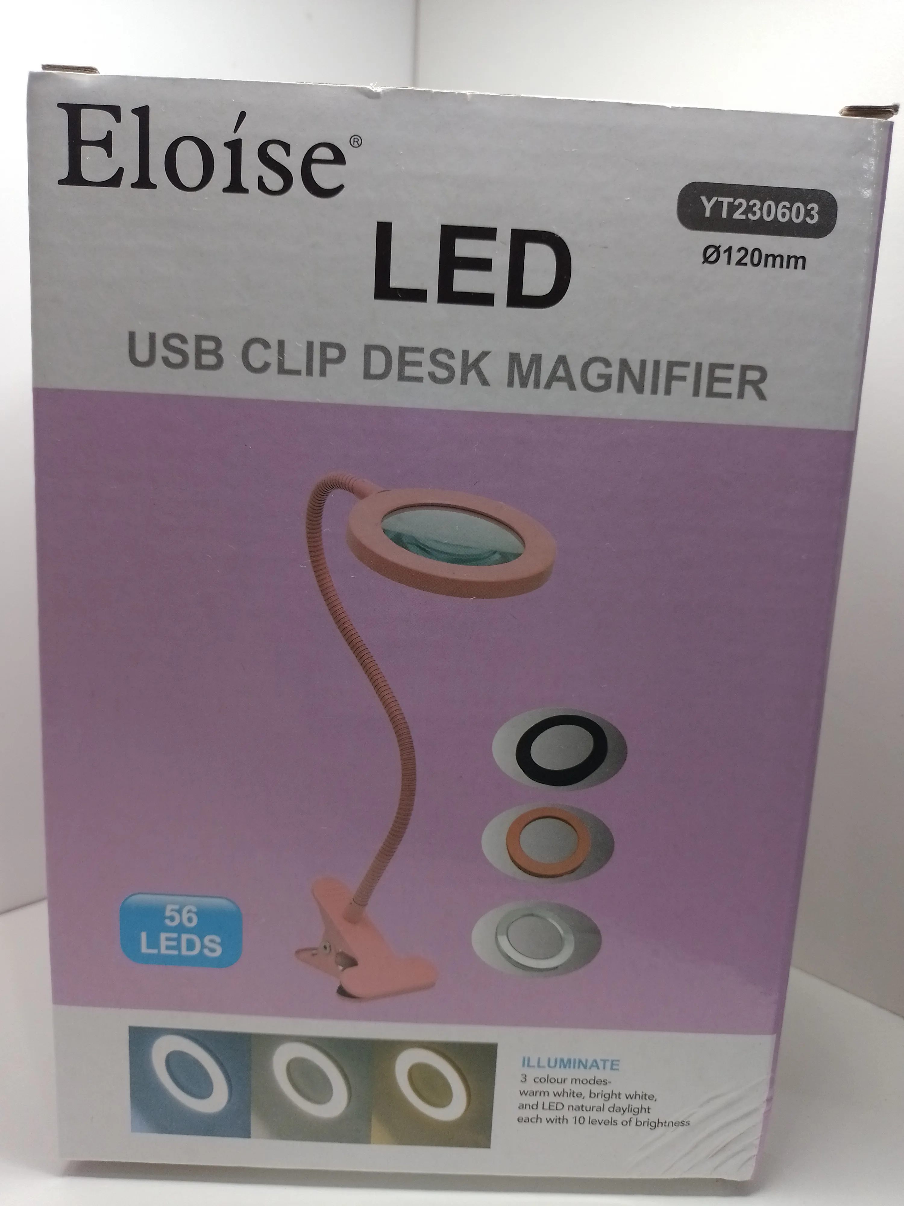 Lampara Clip Con Lupa Eloise Color Rolsa