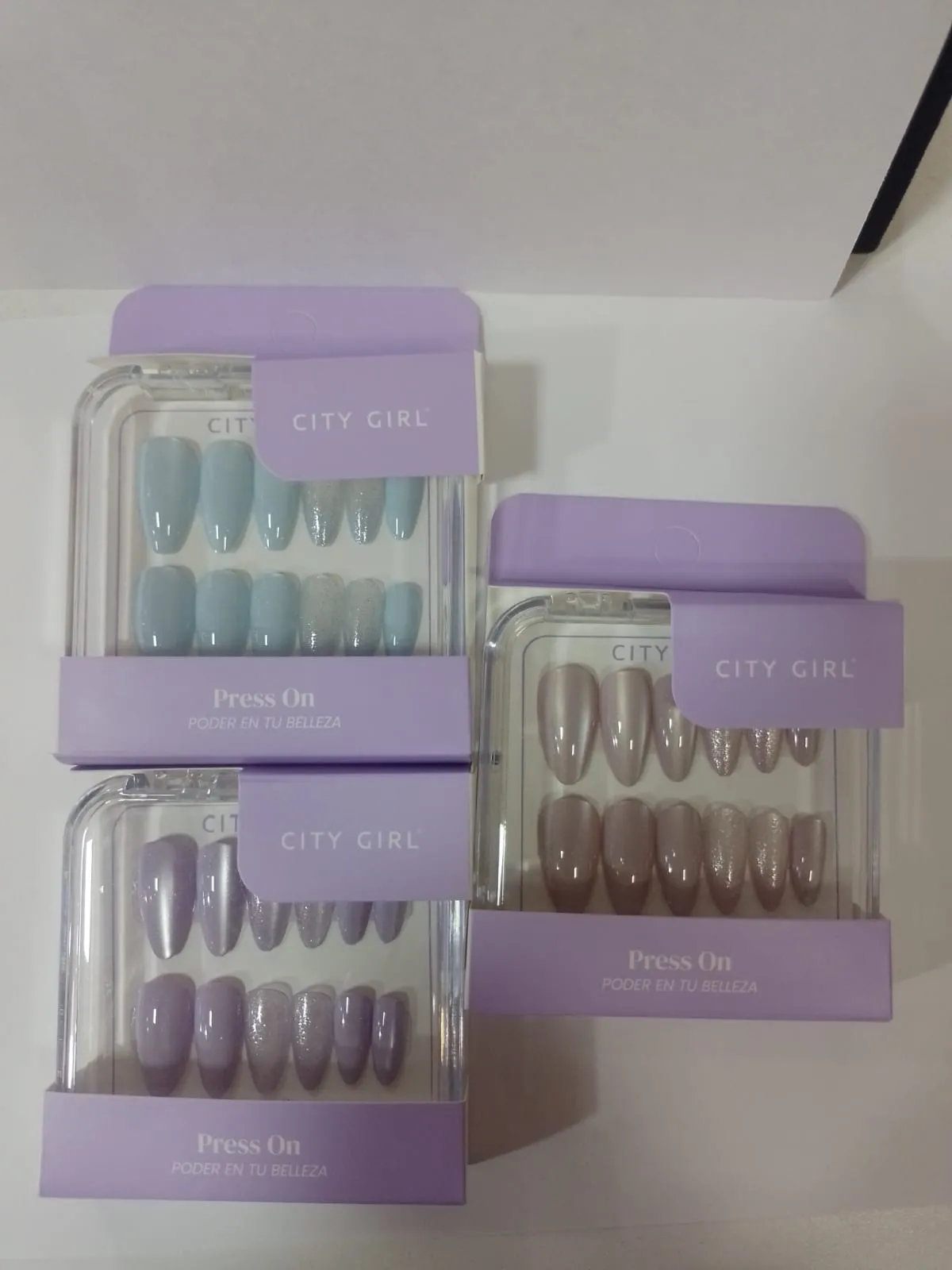 press on almendras ojo de gato city girl