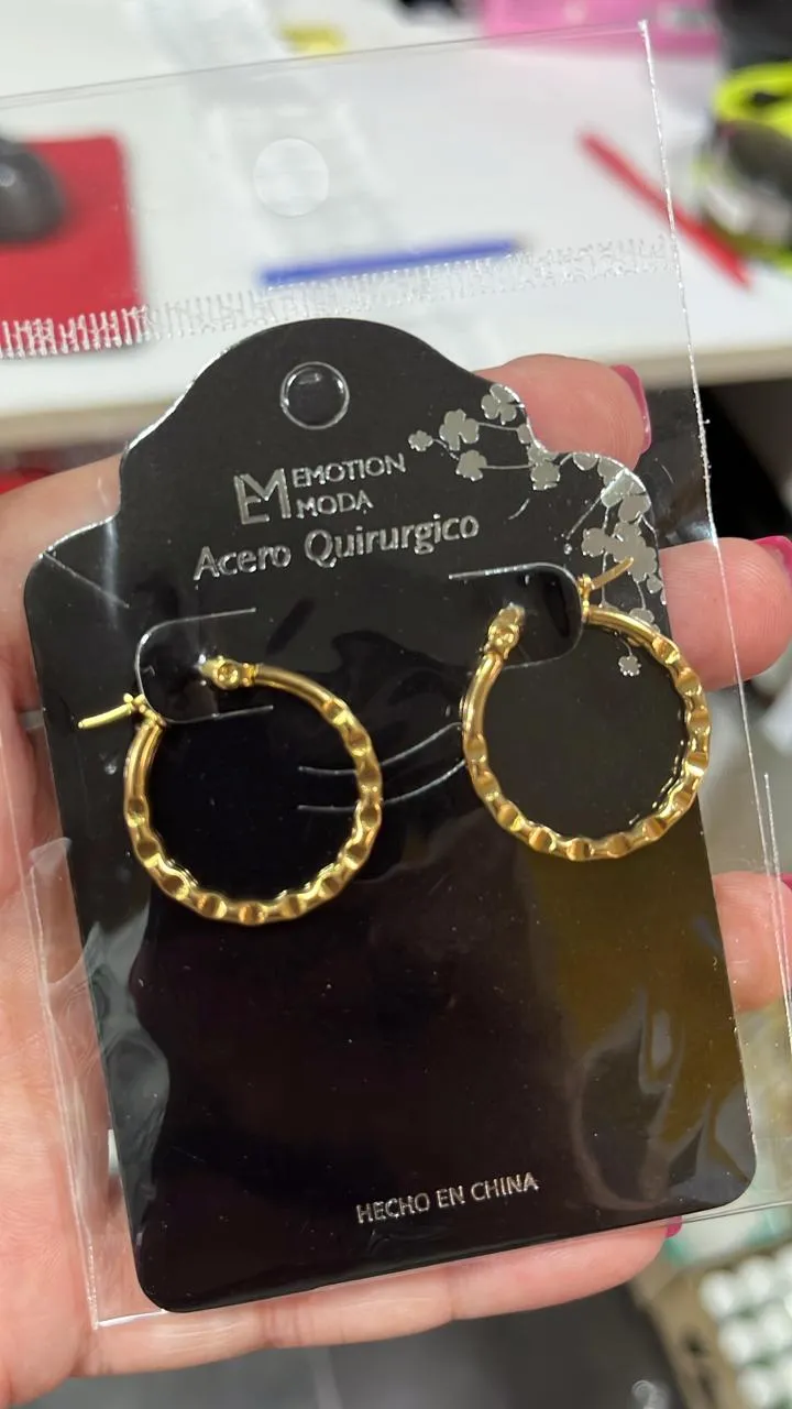 aro argolla acero dorado moda point