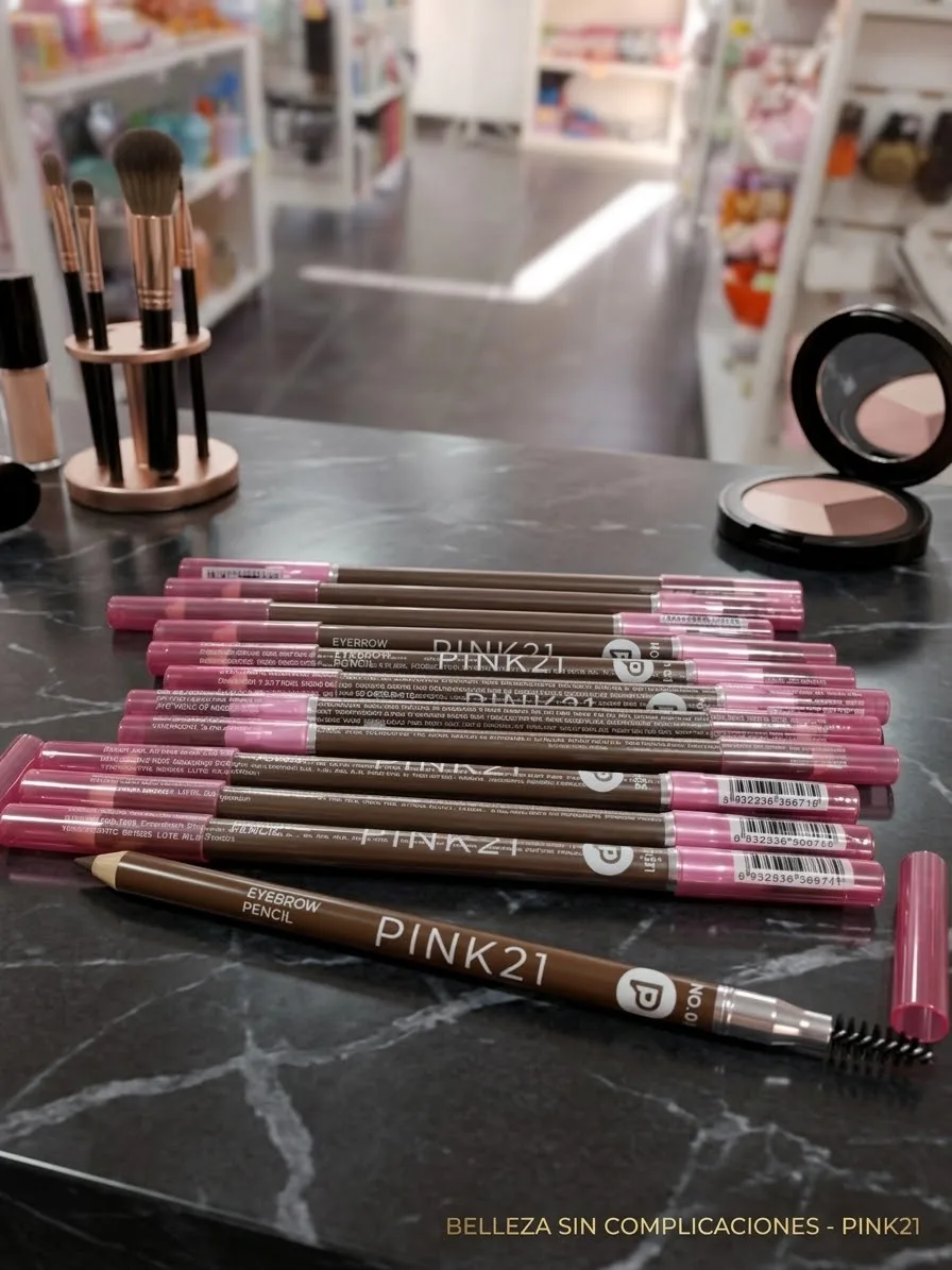 lápiz con cepillo cejas pink 21