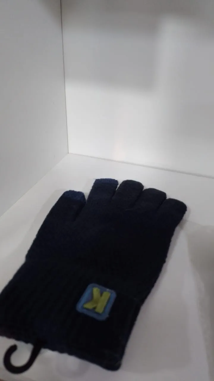 guantes negros lana