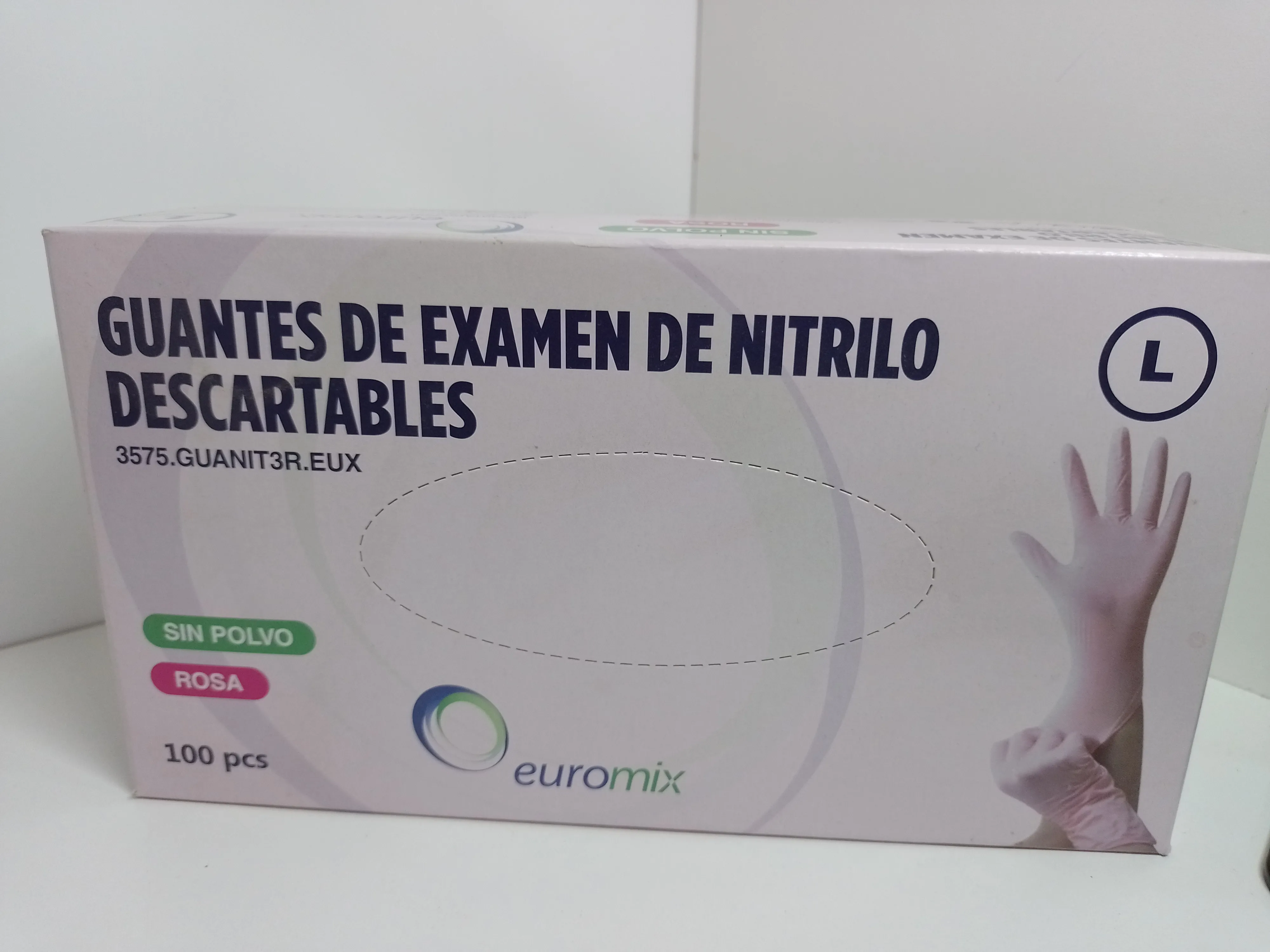 Guantes Rosa x caja talle L